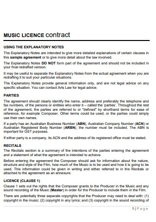 Film Music License Contract