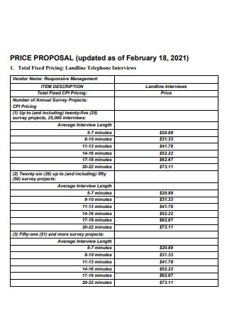 Fixed Price Proposal
