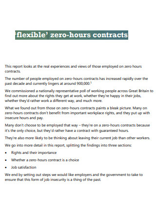 Flexible Zero Hour Contract