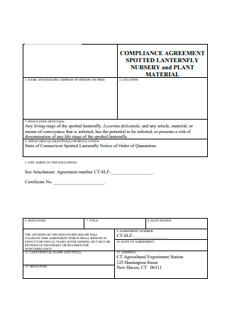Formal Compliance Agreement