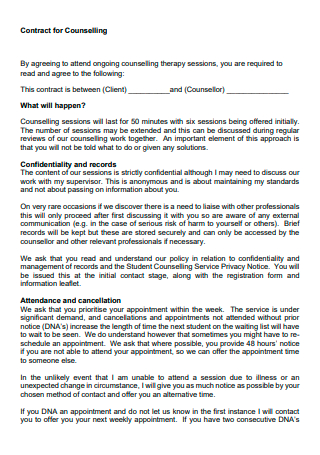 Formal Counselling Contract