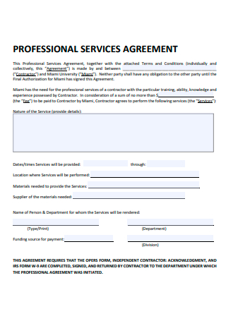 Formal Professional Services Agreement