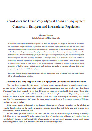 Formal Zero Hours Contract