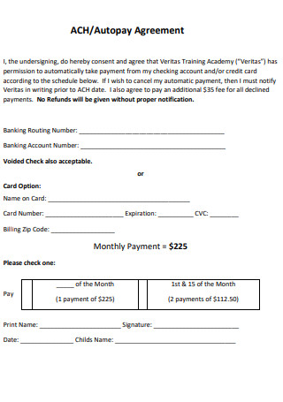 General Auto Pay Agreement