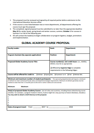 Global Academy Course Proposal