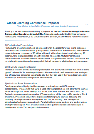 Global Learning Conference Session Proposal