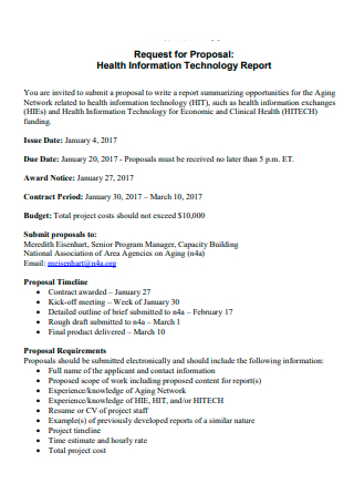 Health Information Technology Report Proposal