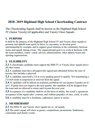 High School Coach Contract in PDF