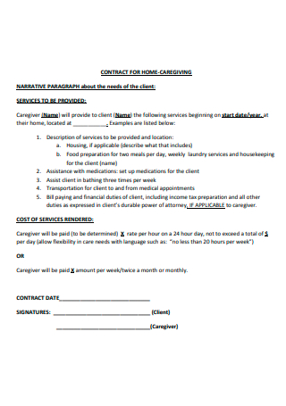 Home Caregiving Contract