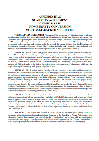Home Equity Conversion Guaranty Agreement