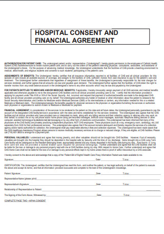 Hospital Consent Financial Agreement