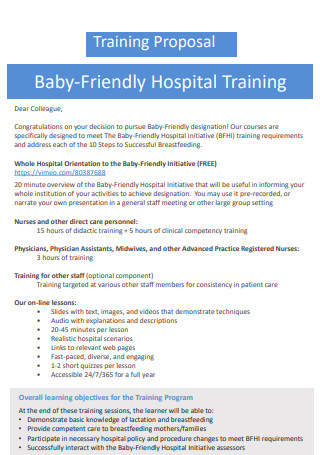 Hospital Training Proposal Format
