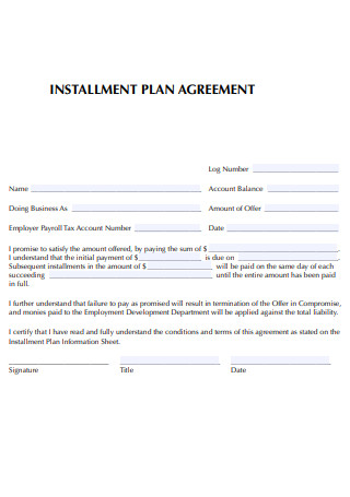 Installment Plan Agreement