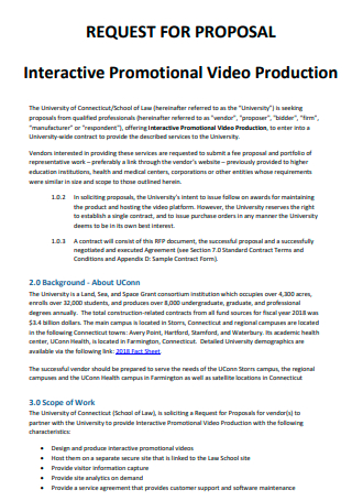 Interactive Promotional Video Production Proposal