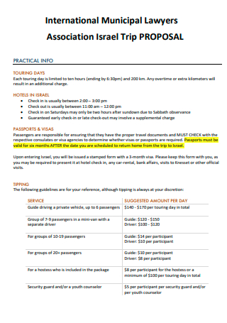 International Municipal Lawyers Trip Proposal