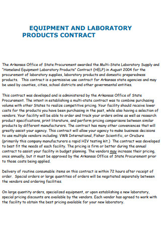 Laboratory Product Supply Contract