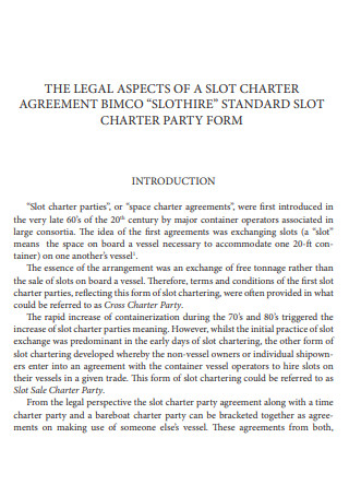 Legal Aspects of Charter Agreement