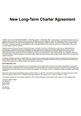 Long Term Charter Agreement