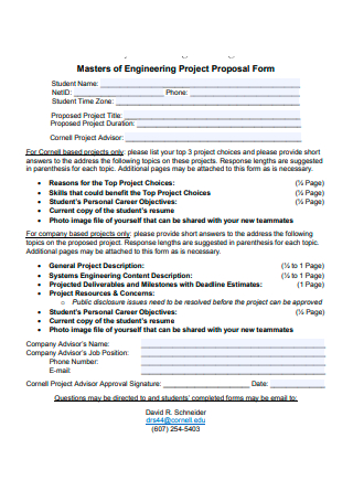 Masters of Engineering Project Proposal Form