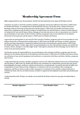 Membership Agreement Form
