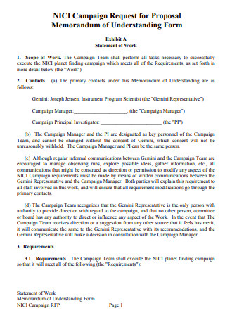 Memorandum Campaign Proposal