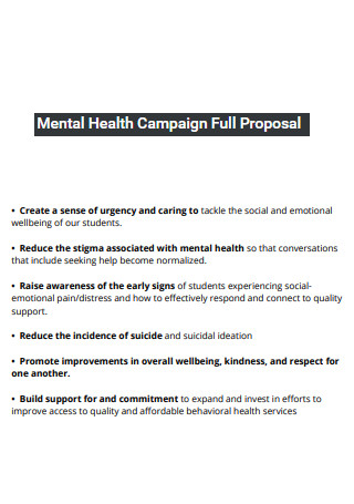 Mental Health Campaign Proposal