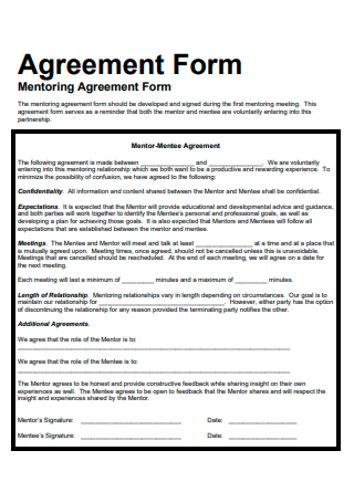 Mentoring Agreement Form
