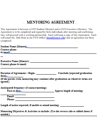 Mentoring Agreement in DOC