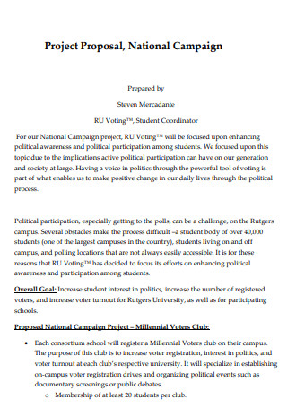 National Campaign Project Proposal