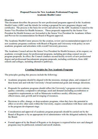 New Academic Professional Program Proposal