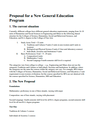 New General Education Program Proposal