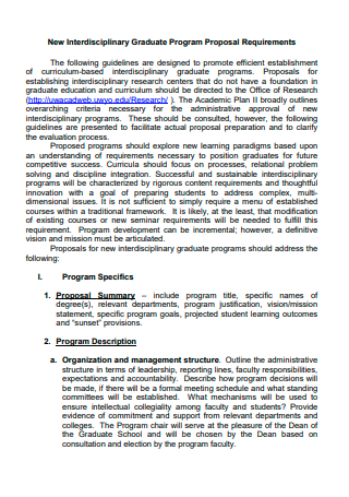 New Interdisciplinary Graduate Program Proposal