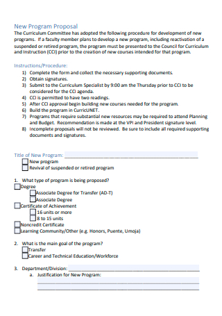 New Program Proposal in PDF