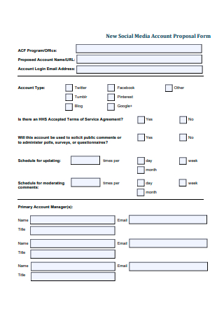 New Social Media Account Proposal Form