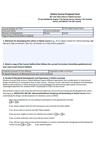 Online Course Proposal Form