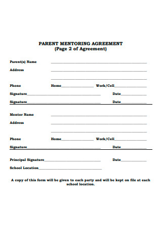 Parent Mentoring Agreement