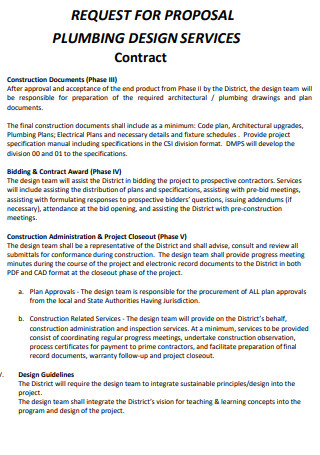 Plumbing Design Contract Proposal