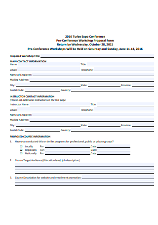 Pre Conference Workshop Proposal Form