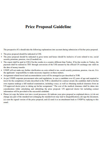 Price Proposal Guideline