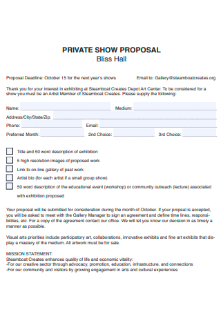 Private Show Proposal