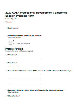 Professional Development Conference Session Proposal Form