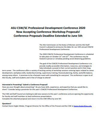 Professional Development Conference Workshop Proposal