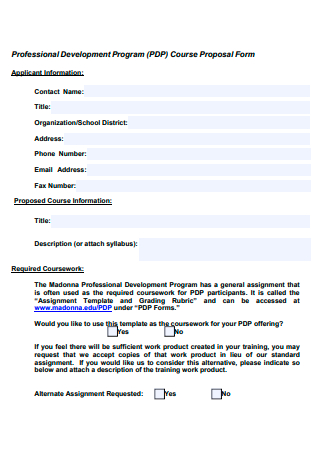 Professional Development Program Course Proposal Form