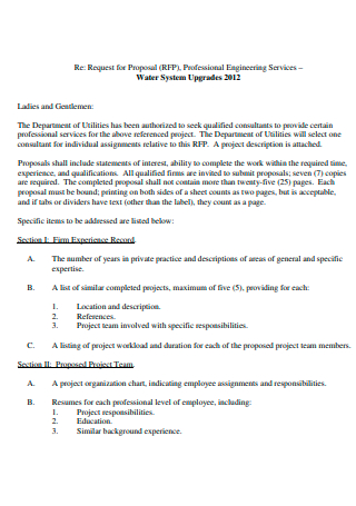 Professional Engineering Services Proposal