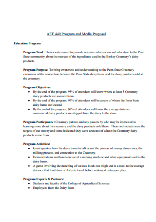 Program and Media Proposal