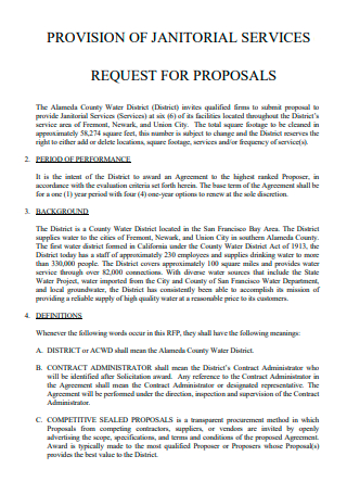 Provision of Janitorial Services Proposal