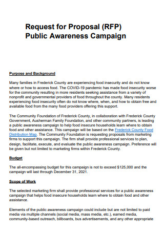 Public Awareness Campaign Proposal