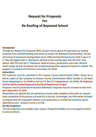 Re Roofing Contract Proposal
