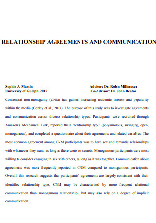 Relationship Agreement and Communication