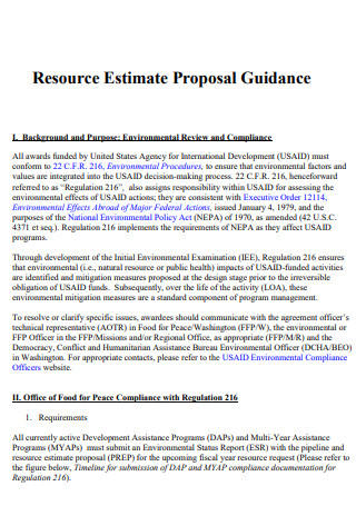 Resource Estimate Proposal